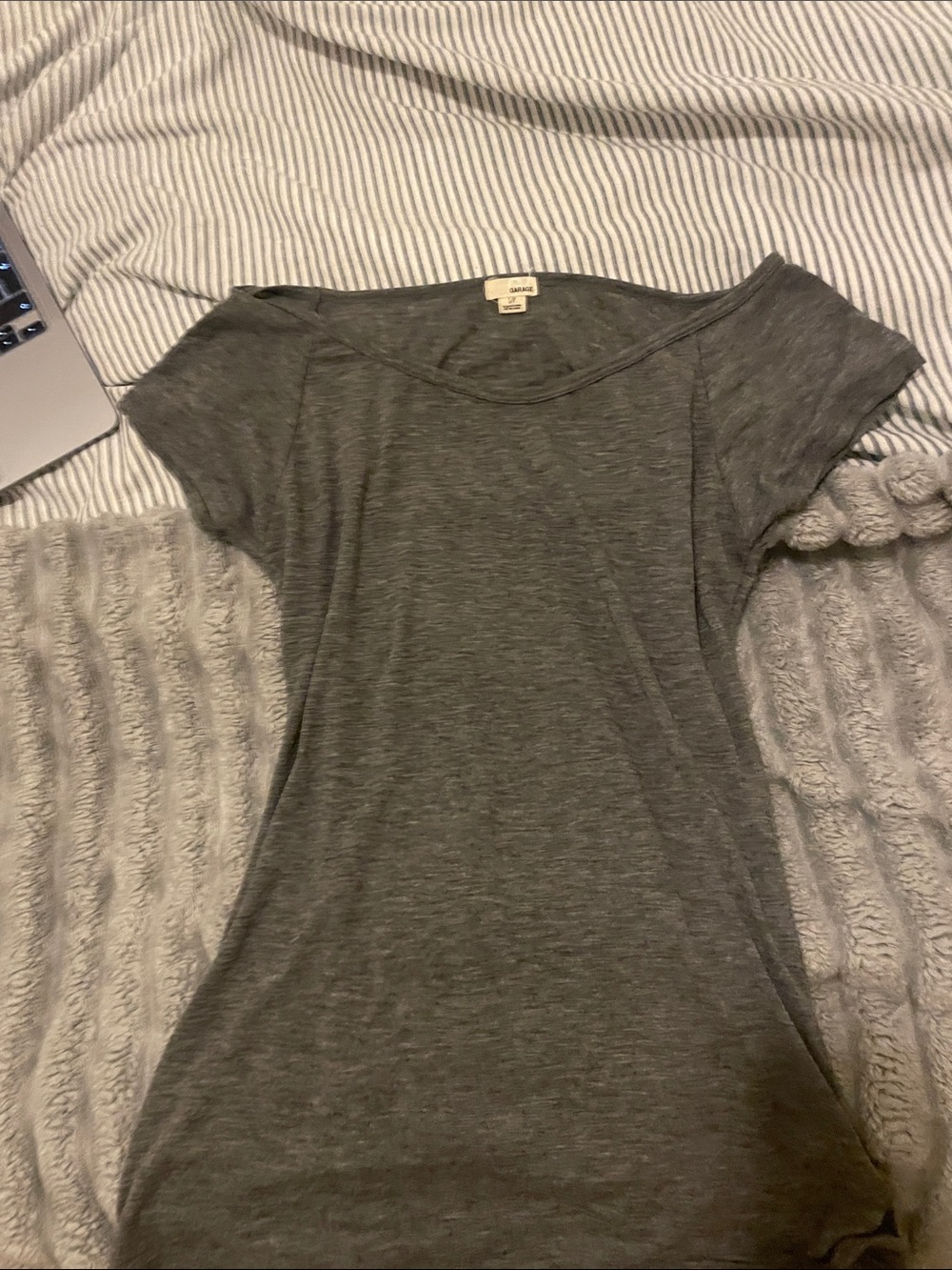 Garage Gray Short-Sleeve Slashed Front Tee